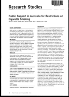 Public Support in Australia for Restrictions on Cigarette Smoking