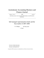 Self managed superannuation funds and the bear market of 2007-2008