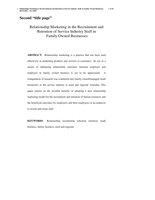 Relationship marketing in the recruitment and retention of service industry staff in family owned business