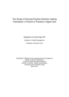 The Scope of Nursing Practice Decision-making Framework: A Picture of Practice in Aged Care
