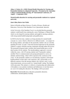 Mental health education for nursing and paramedic students in a regional university