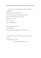 Daily-living management of urinary incontinence: A synthesis of the literature