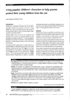 Using popular children's characters to help parents protect their young children from the sun