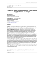 Corporate Social Responsibility in Public Sector Supply Chains: An insight