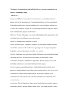 The impact of organisational and individual factors on team communication in surgery: A qualitative study