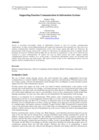 Supporting Emotion Communication in Information Systems