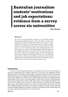 Australian journalism students' motivations and job expectations: Evidence from a survey across six universities