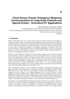 Cloud Versus Cloud: Emergency Response Communications at Large Scale Festivals and Special Events - Innovative ICT Applications