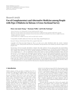 Use of complementary and alternative medicine among people with type 2 diabetes in Taiwan: A cross-sectional survey