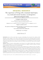 The experience of living with a traumatic hand injury in a rural and remote location: an interpretive phenomenological study