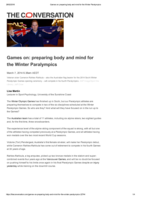 Games on: preparing body and mind for the Winter Paralympics