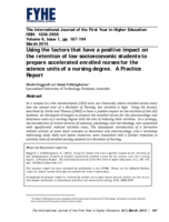 Using the factors that have a positive impact on the retention of low socioeconomic students to prepare accelerated enrolled nurses for the science units of a nursing degree. A Practice Report