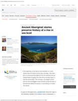 Ancient Aboriginal stories preserve history of a rise in sea level