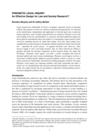 Phronetic legal inquiry An effective design for law and society research?