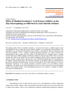 Effect of Manihot Esculenta C. Leaf Extract Additive on the Zinc Electroplating on Mild Steel in Acid Chloride Solution