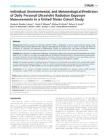 Individual, Environmental, and Meteorological Predictors of Daily Personal Ultraviolet Radiation Exposure Measurements in a United States Cohort Study