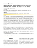 Opposing Lethal Wildlife Research When Non-Leathal Methods Exist: Scientific Whaling as a Case Study