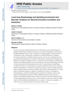 Local Area Disadvantage and Gambling Involvement and Disorder: Evidence for Gene-Environment Correlation and Interaction