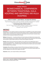 Biomechanical comparison between traditional hula-hooping and Nintendo Wii hula-hooping