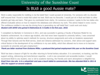 Is BUdi a good Aussie mate? Investigating the impact of a collaborative support model on the student assessment experience at the University of the Sunshine Coast