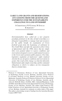 Early land grants and reservations: any lessons from the Queensland experience for the sustainability challenge to land ownership?
