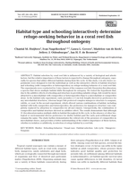 Habitat type and schooling interactively determine refuge-seeking behavior in a coral reef fish throughout ontogeny