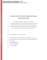 Pathogenic Escherichia coli found in sewage treatment plants and environmental waters