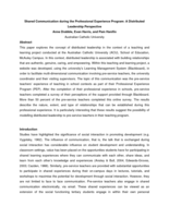 Shared Communication during the Professional Experience Program: A Distributed Leadership Perspective