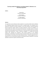 Learning outside the textbook: accounting students’ reflections in an internship programme