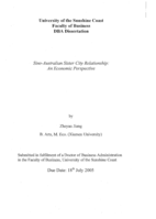 Sino-Australian Sister City Relationship: An Economic Perspective