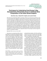 Techniques for undertaking dual-energy X-ray absorptiometry whole-body scans to estimate body composition in tall and/or broad subjects
