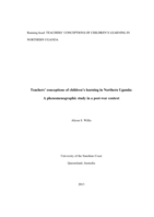 Teachers’ conceptions of children’s learning in Northern Uganda: A phenomenographic study in a post-war context