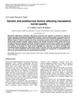 Genetic and postharvest factors affecting macadamia kernel quality