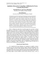 Qualitative Research in Counseling: A Reflection for Novice Counselor Researchers