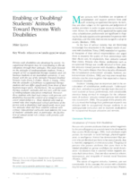 Enabling or Disabling? Students’ Attitudes Toward Persons With Disabilities