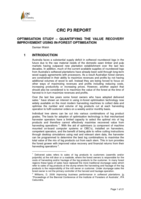 Optimisation Study - Quantifying the value recovery improvement using in-forest optimisation. CRC for Forestry Report