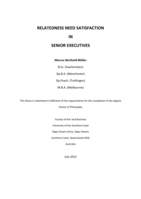 Relatedness Need Satisfaction in Senior Executives