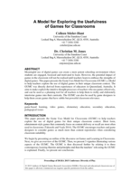 A Model for Exploring the Usefulness of Games for Classrooms