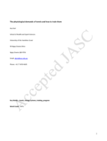 The Physiological Demands Of Tennis And How To Train Them: A Case Study Of A Sub Elite Female Tennis Player