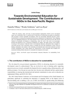 Towards Environmental Education for Sustainable Development: The Contributions of NGOs in the Asia-Pacific Region
