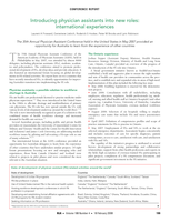 Introducing physician assistants into new roles: International experiences