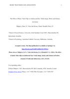 The Effect of Music Video Clips on Adolescent Boys' Body Image, Mood, and Schema Activation