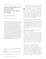 Student Perceptions of Persons With Psychiatric and Other Disorders