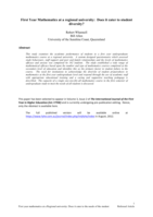First Year Mathematics at a Regional University: Does it cater to student diversity?