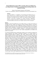 First Feedback Face-to-Face (FFF): assessing a firstyear initiative for providing formative feedback on assessment and promoting student self-regulated learning