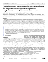 High-throughput screening of glutaminase inhibitors for the pharmacotherapy of schizophrenia: Implementation of a fluorescence-based assay