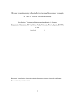 Beyond potentiometry: Robust electrochemical ion sensor concepts in view of remote chemical sensing