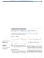 Further research is required to provide evidence of the effectiveness and feasibility of the nurse-led, case management approach to the care of older adults with chronic comorbid conditions