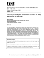 Focusing on first year assessment: Surface or deep approaches to learning?