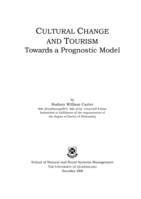 Cultural Change and Tourism: Towards a Prognostic Model